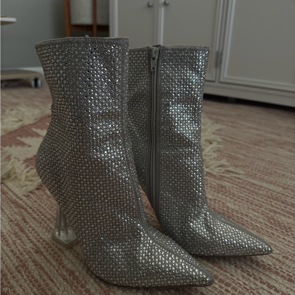Silver Ankle Boots